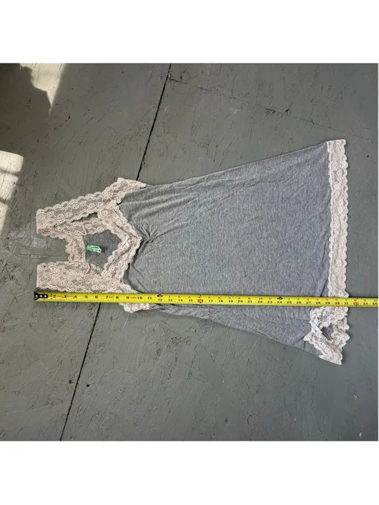 Honeydew Intimates Grey Lace Trim Chemise Nightgown - Picture 6 of 7